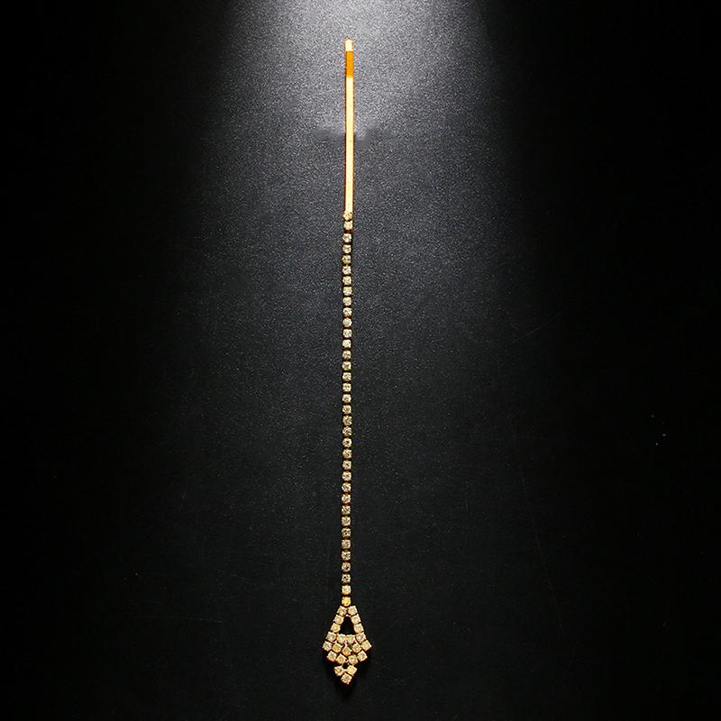 Geometric Zircon Forehead Chain Women Indian Wedding Jewelry Rhinestone Headband Hair Accessories Bride Hair Chain