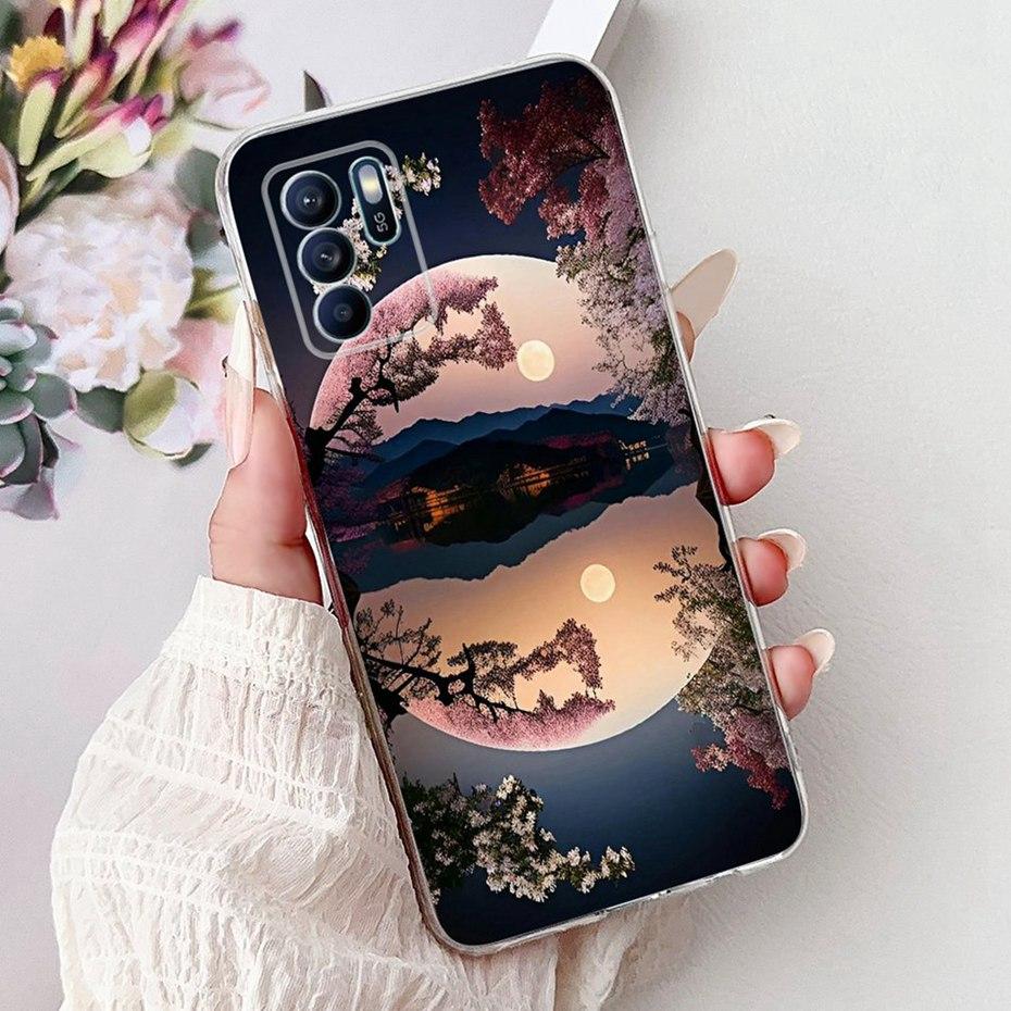 Modische Malerei Hülle Für OPPO Reno6 Z CPH2237 Weiche Silikon TPU Handyhüllen Für Oppo Reno 6Z 5G Rückseiten Stoßfänger