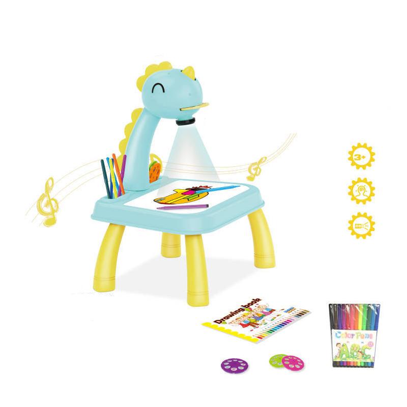 Kids Early Education Led Projector Drawing Table Toys Children Arts Painting Board Desk Mini Doodle Whiteboard Girl Gifts