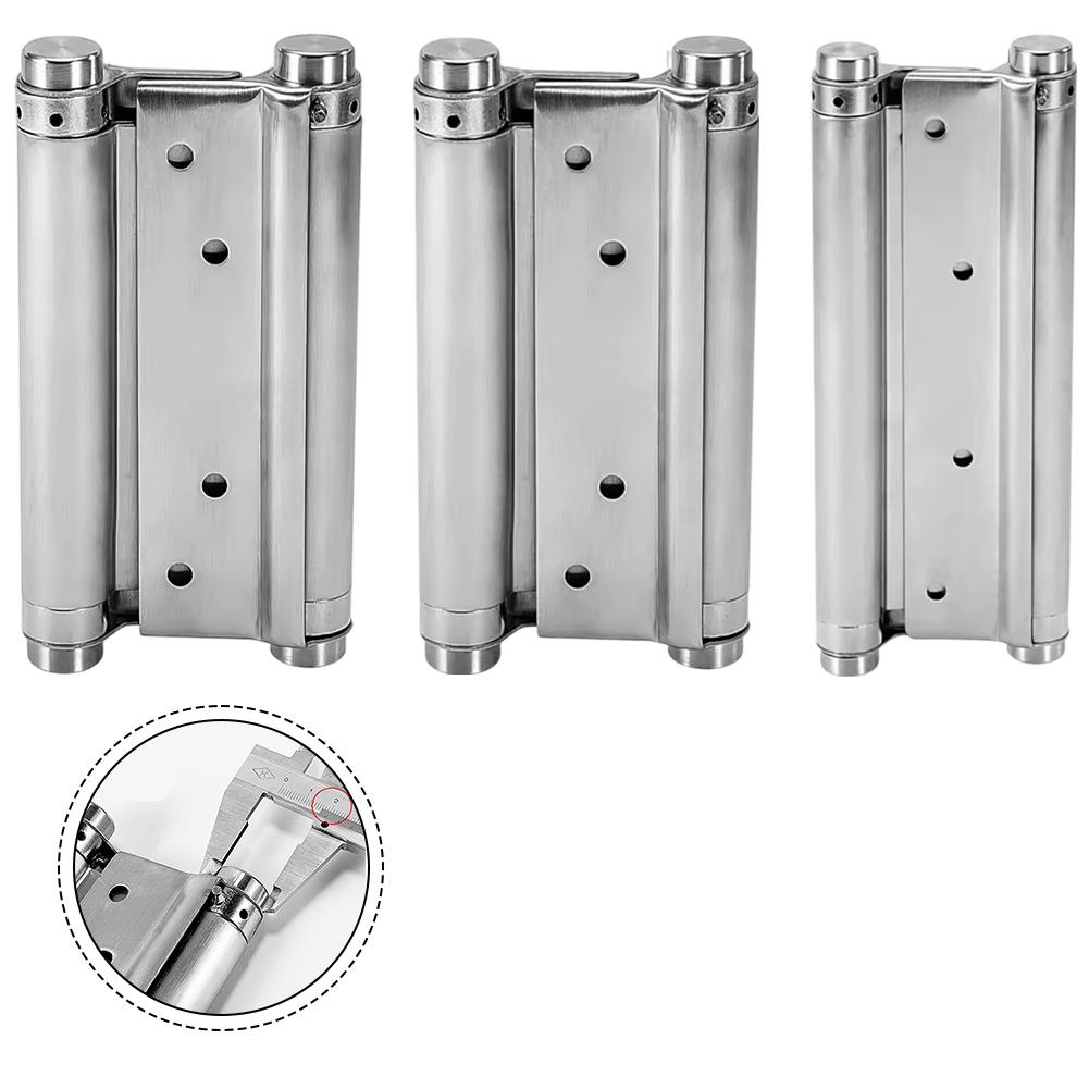 Double spring hinge stainless steel two way door hinge automatic closing for doors with expected load 15 to 25 kilograms
