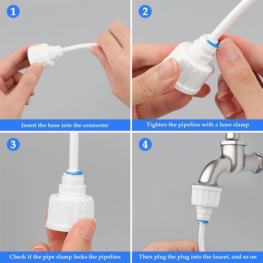 Convenient 15m Water Kit Tap Connector External Water Filter Holder Inline Shut Off Valve Plastic Material for Fridges