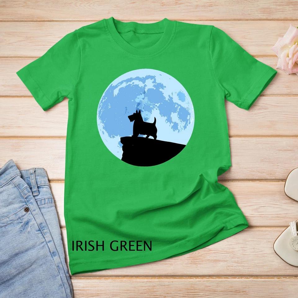 Scottish Terrier Scottie Dog Moon Silhouette Unisex T-shirt 4 2XL