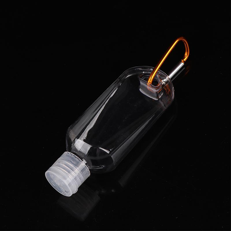 30/50/60Ml Empty Portable Bottle With Carabiner Hook Outdoor Travel Hand Sanitizer Reusable Plastic Squeeze Bottles Storage Tool