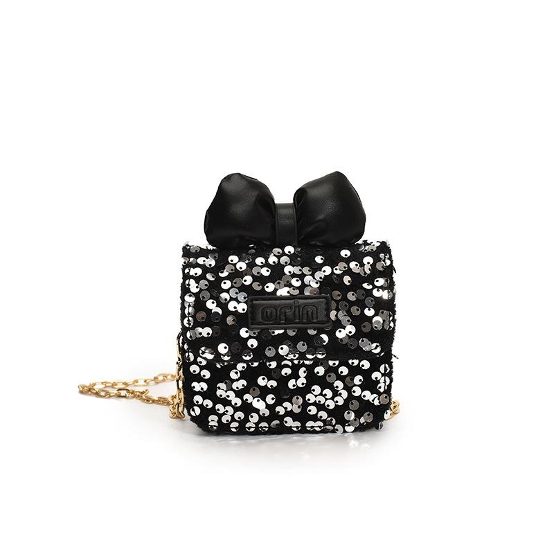 

Small Sequin Crossbody Bag With Synthetic Material Trendy School Bag Girls For чёрный