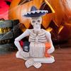 Mini Halloween Skeleton Figurines Resin Guitar/Accordion/Violin Player Skeleton Statue Halloween Collectible Decoration for Home Office Desk Decor