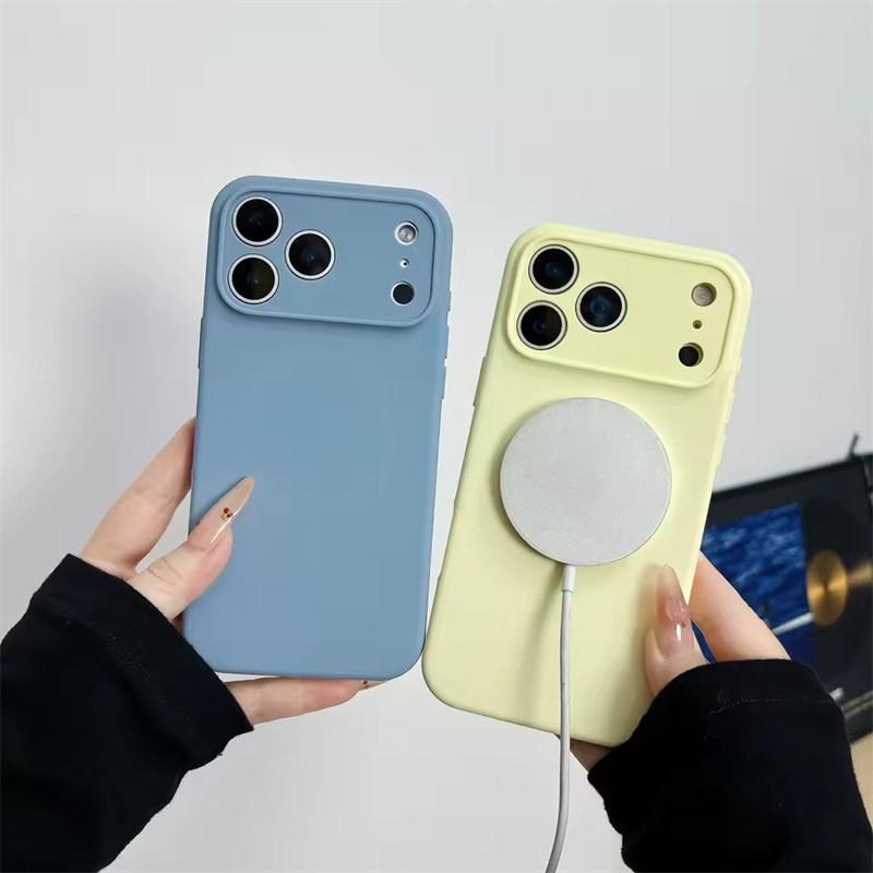 Liquid Silicone Magnetic Case For iPhone 17 Air 16 15 14 Plus 13 12 Pro Max For Camera Protection Matte Cover