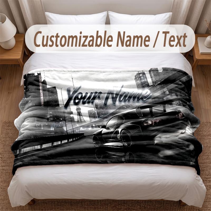 Other Similar Designs Theme Soft Blanket Personalized Custom Name Text Print Warm Blanket Home Sofa Bedroom Decor