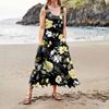 Women's Summer Casual Fashion Flower Printed Sleeveless Round Neck Pocket Dress