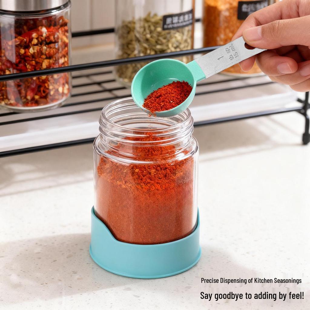 Messbecher- und Löffelset aus lebensmittelechtem Edelstahl mit Skala