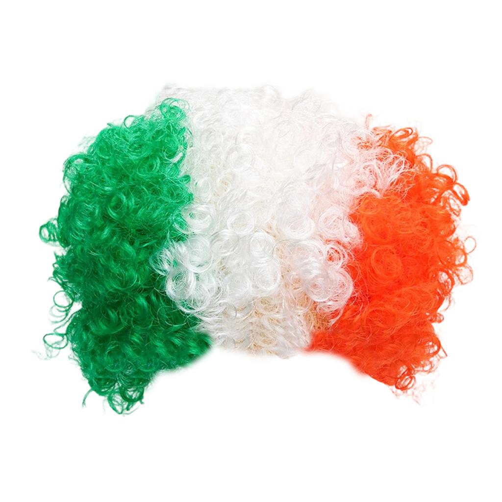 Football Fan Flag Color Hair Wig Fan Hair Color Dress Headpiece Performance