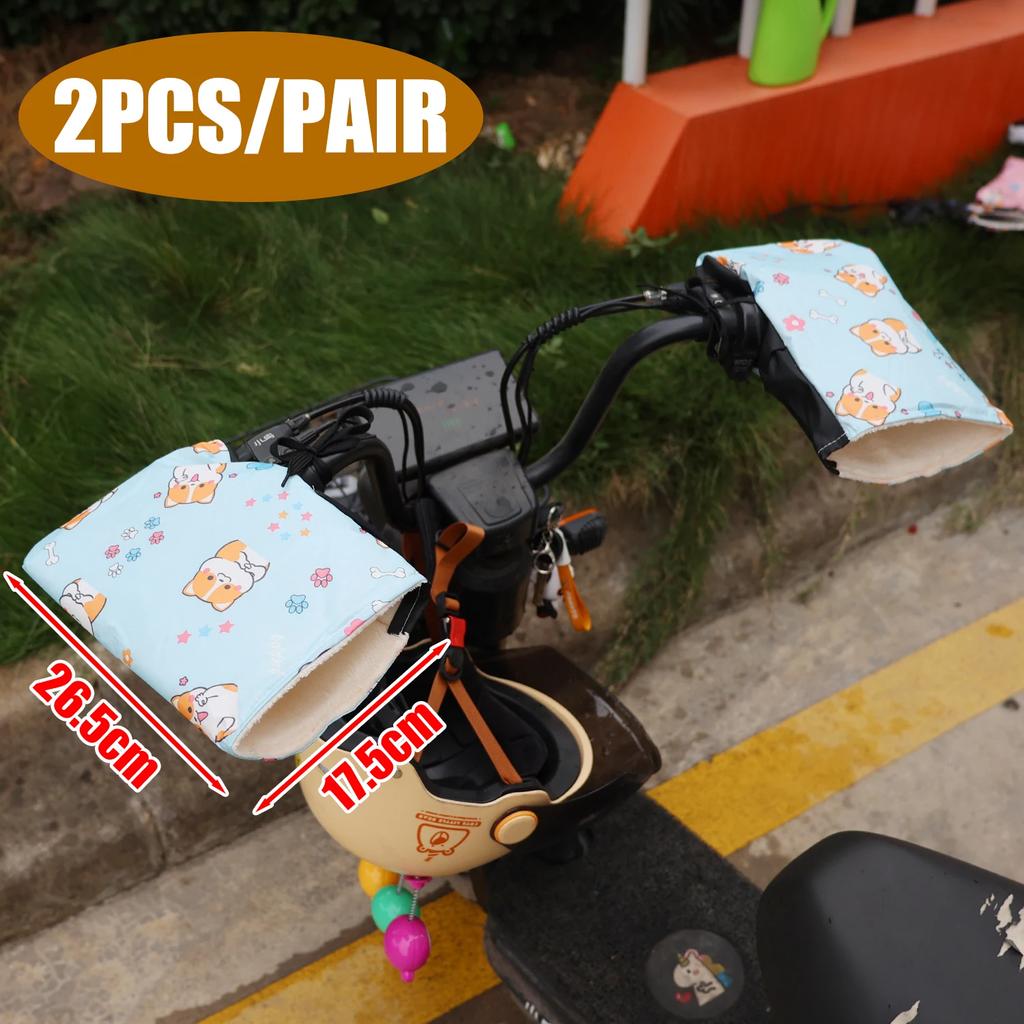 New Motorbike Winter Anti-Cold Keep Warm Gloves Electric Bike Thickened Padded Cotton Handlebar Sleeves Motorcycle Accessories