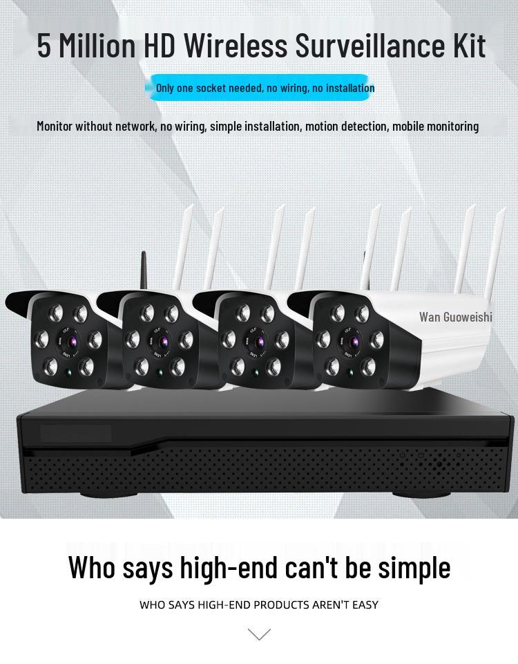 Commercial HD Wireless Indoor/Outdoor Camera Set with Remote Mobile Monitoring