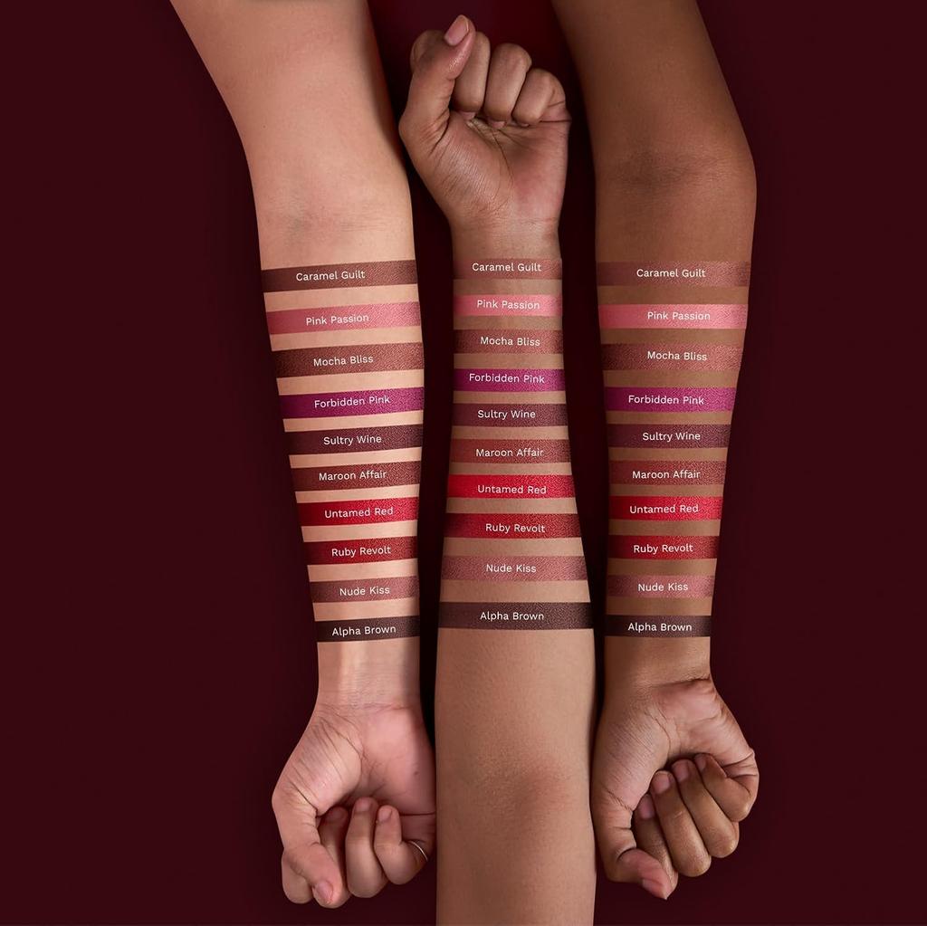 Pilgrim Matte Me Up Bullet Lipstick 4.2g SPF 30 Creamy Lightweight Bold Long-Wear Burgundy Blaze -24