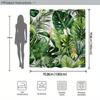 1pc Tropical Leaves Shower Curtain , Polyester,12 Hooks, Monstera, Banana, Elephant Ear, Bird's-Foot Clover Design