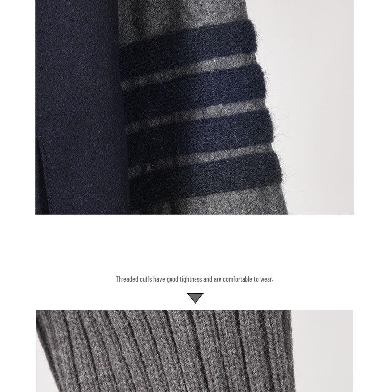 BROWIN2025 Autumn/Winter Colorblock Wool Blend Stand Collar Jacket