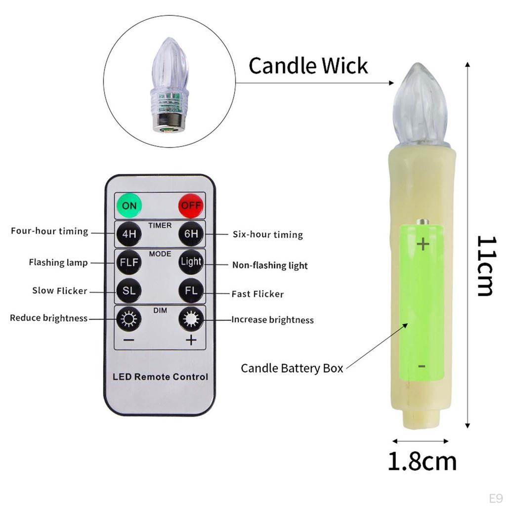 10 Pieces Christmas LED Candles Flameless Taper ,Candles Window Light for