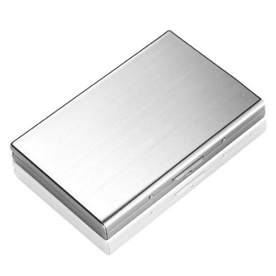 IK-FACTORY Card Case Slim Large Capacity Mens Accordion Skimming Prevention Wallet Metal ID Lightweight (Silver 10 Pieces)