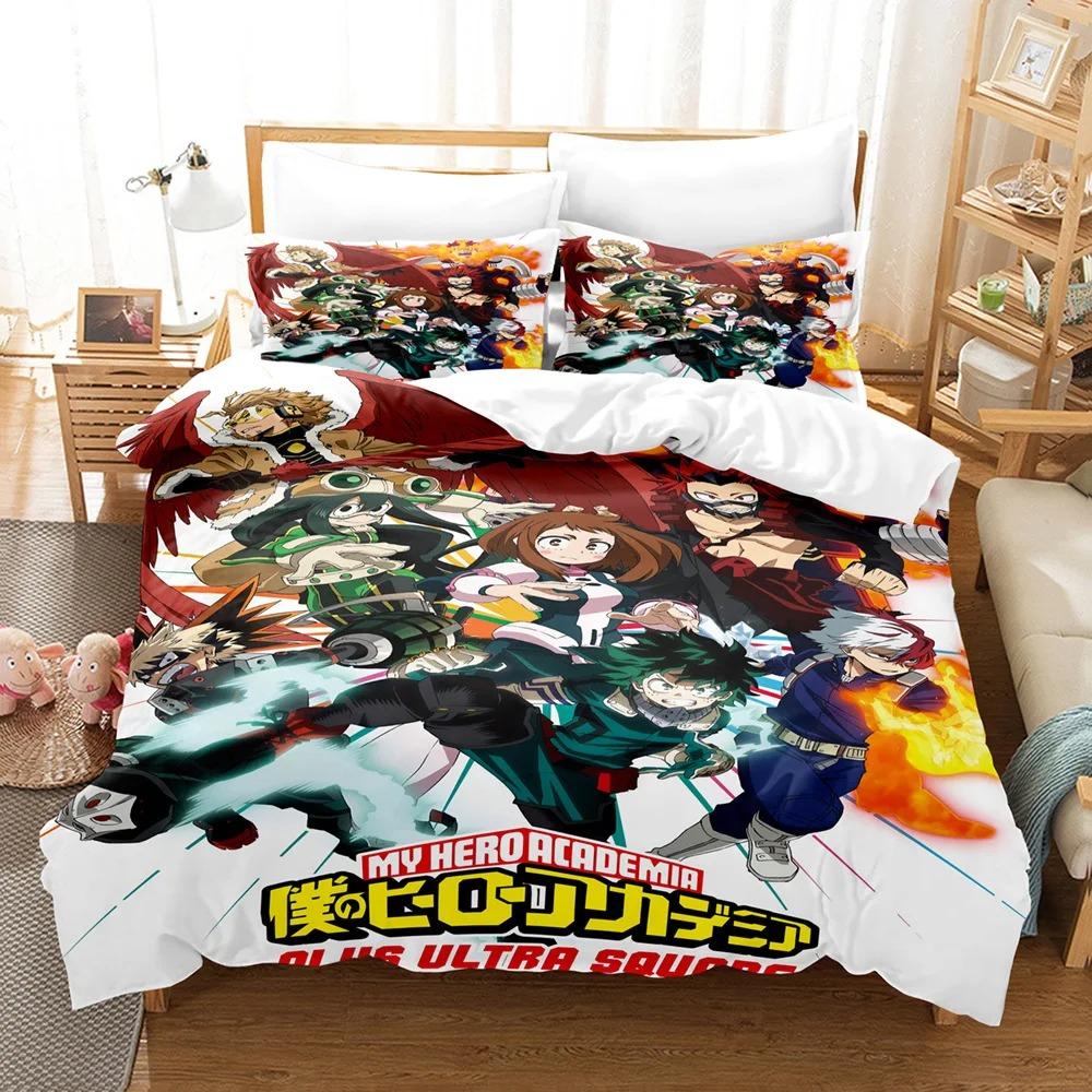 Set de lenjerie de pat My Hero Academia Anime Japonia Husă de pilotă confortabilă Single Dublu Queen Twin Mărime completă Husă de plapumă Lenjerie de pat pentru adolescenți