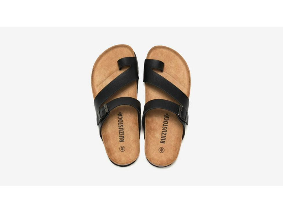 Men's Korean Style Cork Slip-On Sandals - Casual Summer Beach Flip Flops.