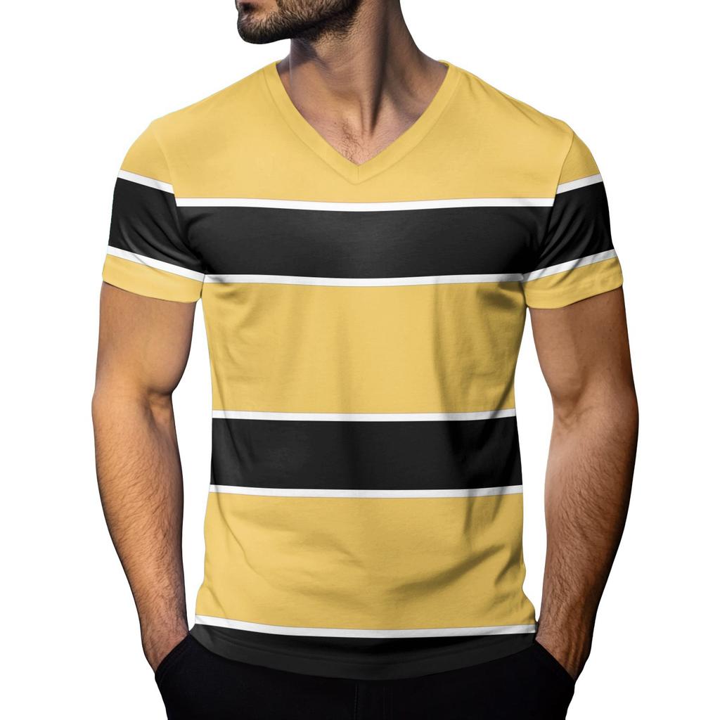 Men's Fashion Printed V-Neck Short Sleeve T-Shirt