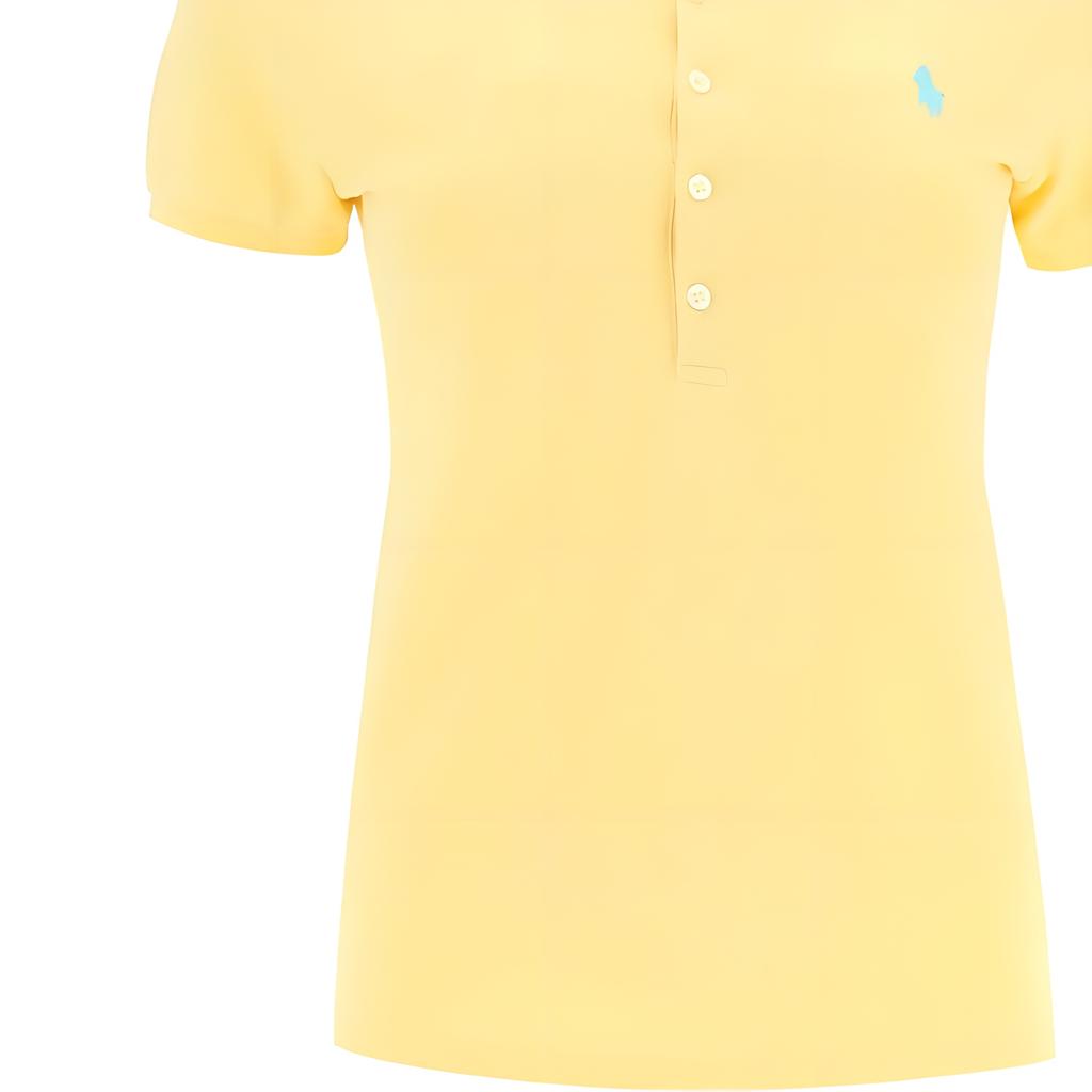 Polo Ralph Lauren SS23 Solid Color Single-Breasted Slim Fit Casual Short Sleeve Polo Shirt Women Tops Yellow 211870245-030