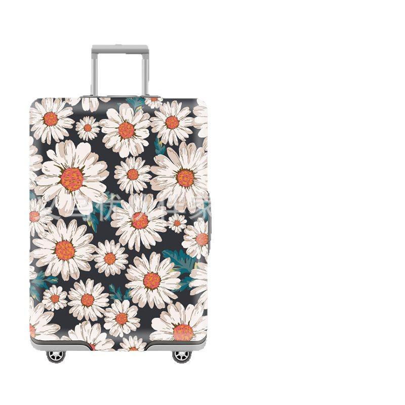 Elastic Zippered Travel Suitcase Protective Cover - Durable, Printed, and Wear-Resistant