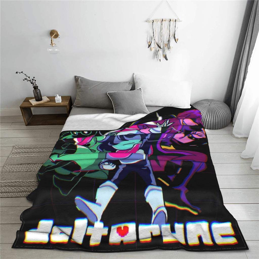 Deltarune Kapitola Susie Kris Odvážná Akční Pozice Deku Super Měkké Pohodlné Přehozy na Pohovku Více Velikostí Plyšová Tenká Přikrývka