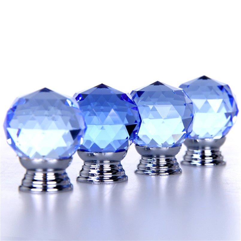 TUMBEELLUWA 4pcs Round Crystal Stone Cabinet Knobs - View #7