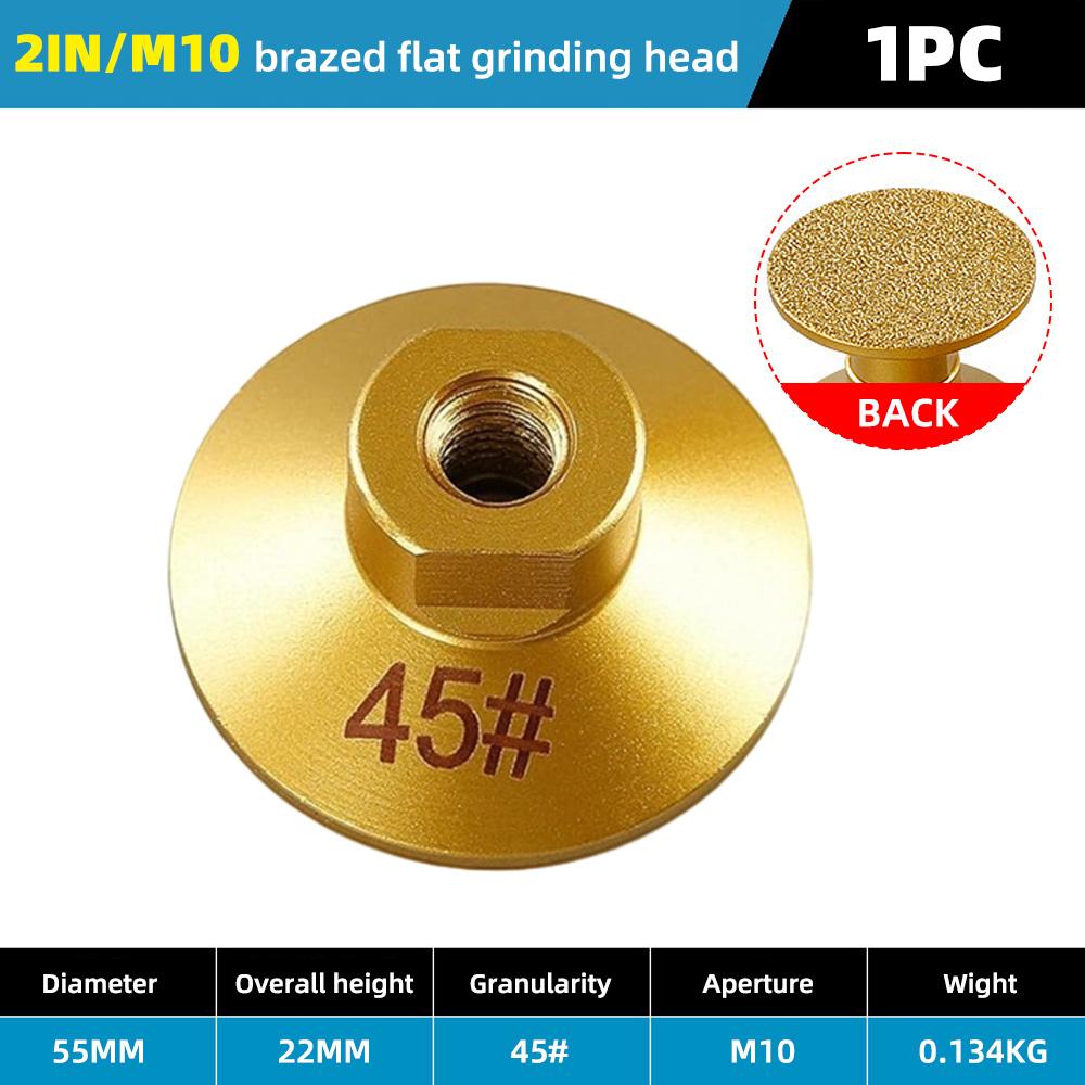M10 Diamond Brazed Flat Grinding Head Marble Stone Countertop Tile Edge Trimming Rough Polishing Disc Angle Grinder Abrasive Pad
