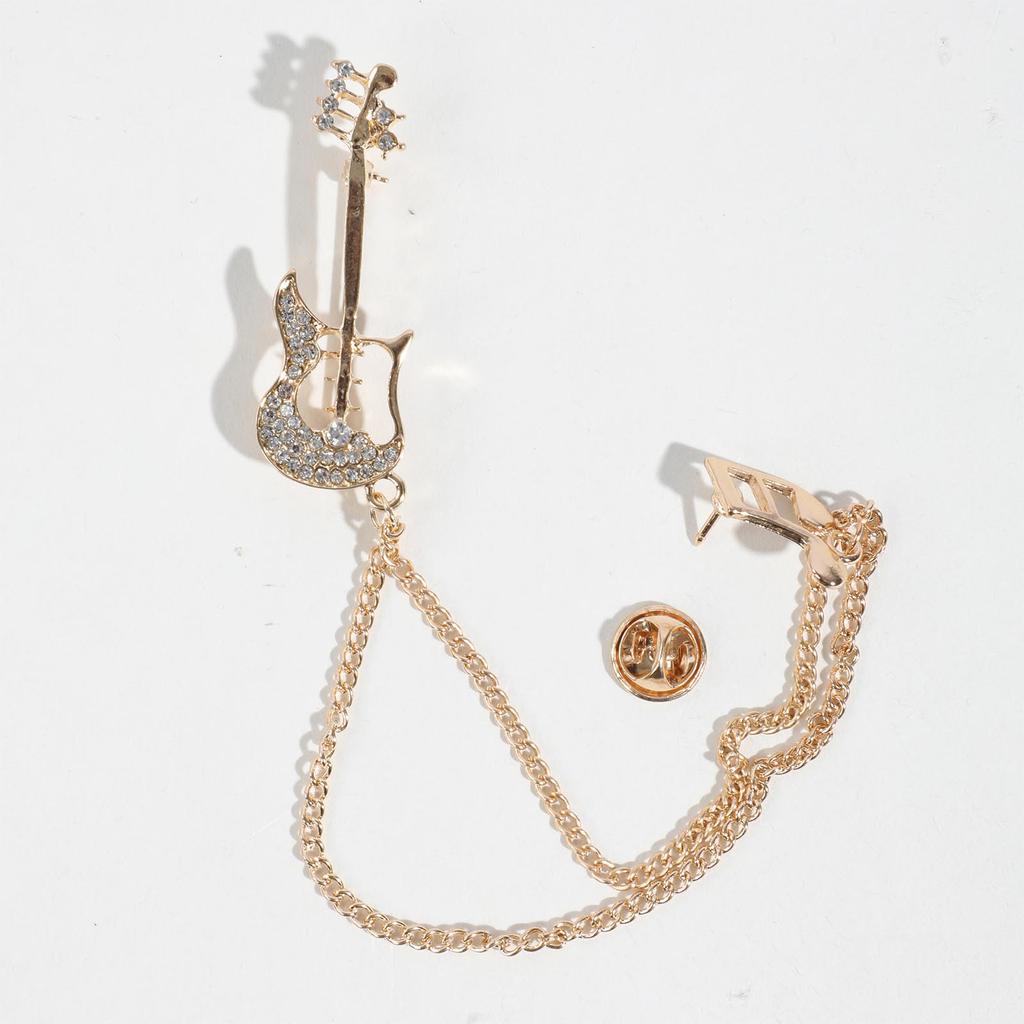 Punk Metal Guitar Chain Tie for Music Lovers and Fashion Enthusiasts Adjustable Pre Tied Necktie for Concerts Parties