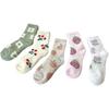 Women's Winter Coral Fleece Fruit Print Warm Sleep & Floor Socks