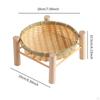 Bambuskorb Tablett Brot Handgeflochten Abnehmbar Servieren Obst für Snacks Frühstück