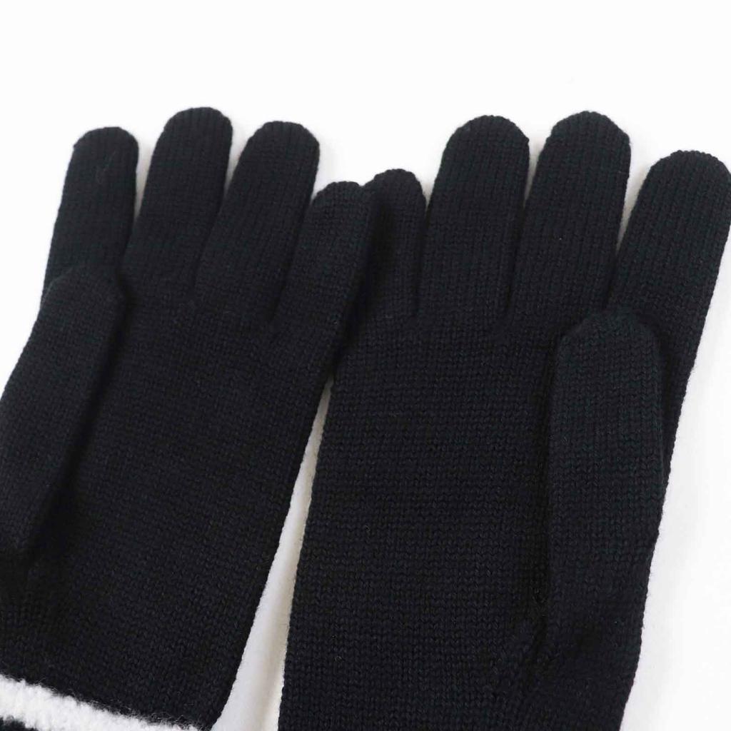 Pristine CHANEL gloves COCO Mark Bicolor Black White wool Women Used