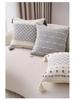 Bohemian Cotton Linen Throw Pillow with Tassels - Sofa & Bed Backrest Cushion Cover with Insert