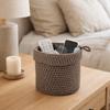 Handmade Cotton Rope Storage Basket Folding Round Wall Hanging Storage Basket Space Saving Cosmetics Storage Bins Home Decor
