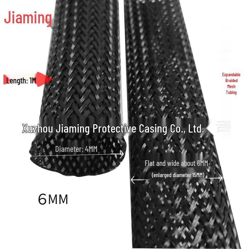 Tubulatură PET Negru Extensibilă Împletită: Protector Ham Cablaj Auto Piele de Șarpe