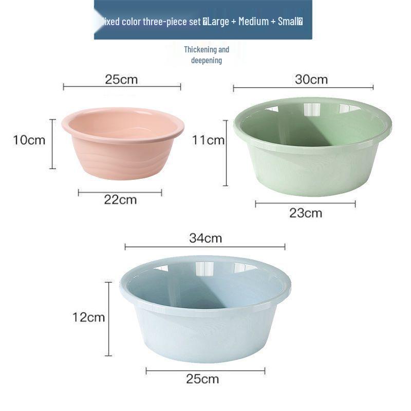Thickened Plastic Multipurpose Basin for Face Wash, Laundry, Foot Soak, Vegetable Wash - Ideal for Household & Dorm Use