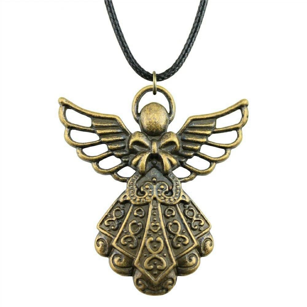 

Ожерелье с сердцем и ангелом, мужские аксессуары, принадлежности для ювелирной цепочки, длина 45 + 4 см A02-1pcs-42x39mm