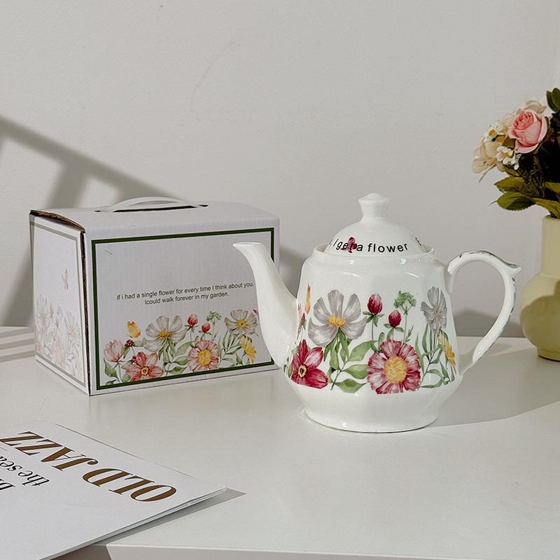 Pastoral Lily of the Valley Teapot Birthday Newlywed Girlfriend Gift Souvenir Girls Afternoon Tea Set Tea Cup