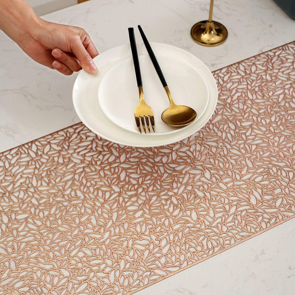 Rectangular Table Cover PVC Tablecloth Luxury Hollow Table Runner Table Decoration