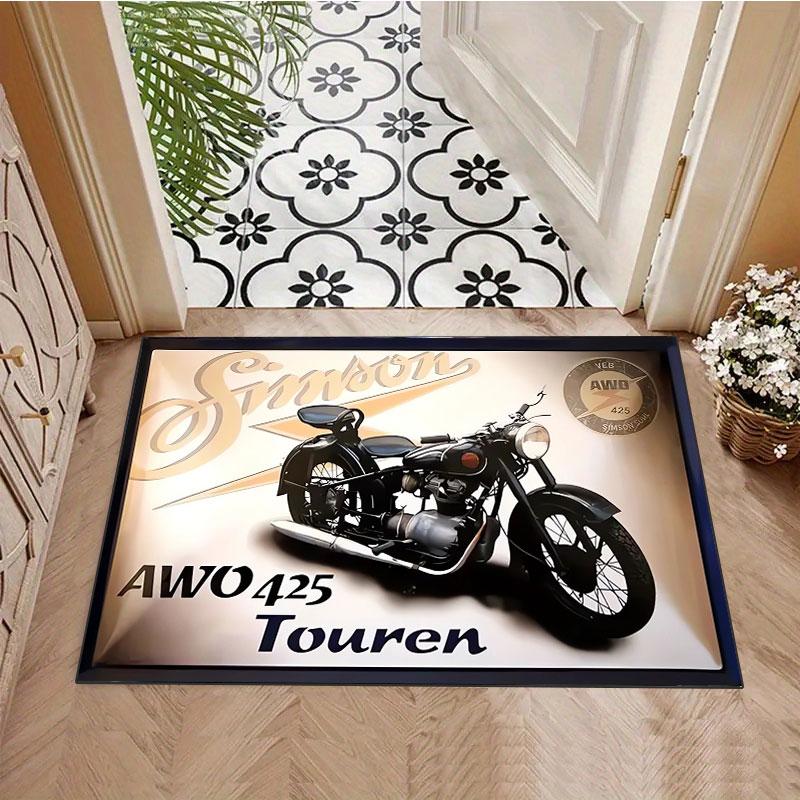Simson Oldtimer Motorrad Teppich, geeignet für Wohnzimmer, Schlafzimmer, Spielzimmer, Computerraum und Heimdekoration.