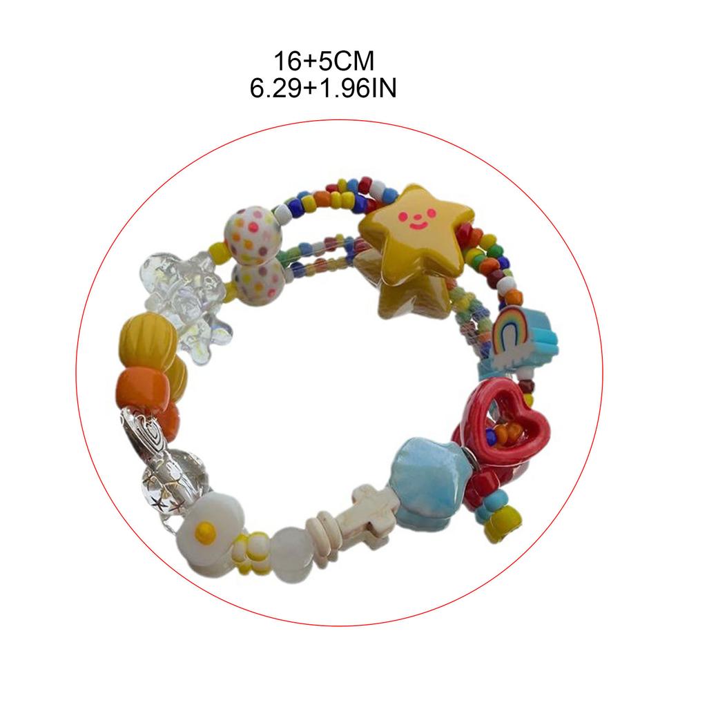 Cute Colorful Beaded Bracelet Simple Cute Star Stretch Bracelets Summer Jewelry Stackable Bangle Friendship Wristbands
