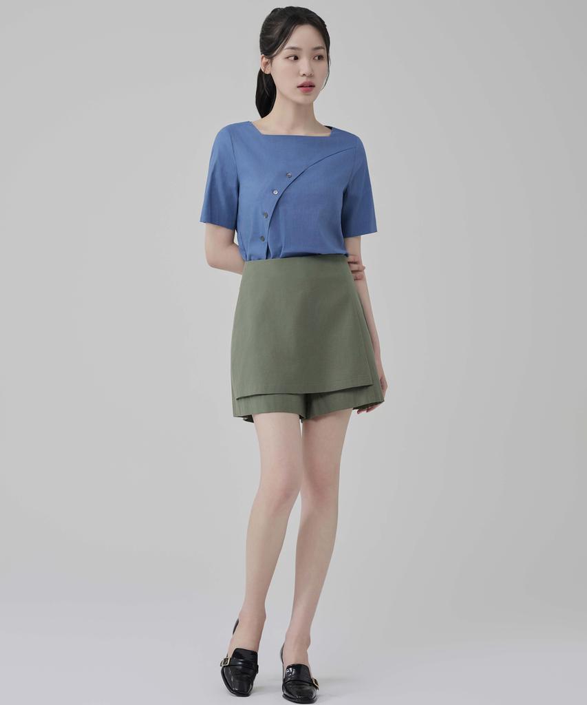 HYEYEONG KIM Wrap Shorts-Khaki