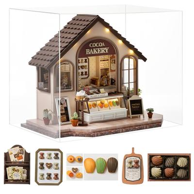 Spilay DIY Wooden Furniture Miniature Dollhouse Scale Miniature Dollhouse with Dust Cover and Music Creative Day Gift for Girlfriend or Lover Set,