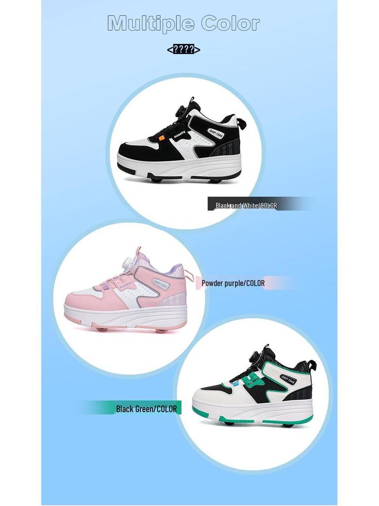 2025 A/W Unisex Kids' Two-Wheel Sports Shoes with Rotating Button