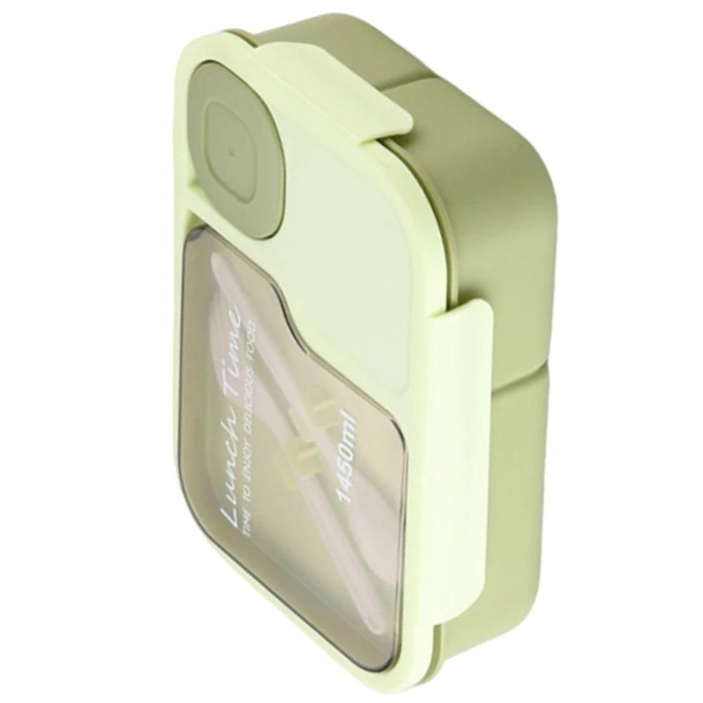 with Fork and Spoon Lunch Box 3 Grid Microwave Food Storage Container Snack Food Box  for Kids