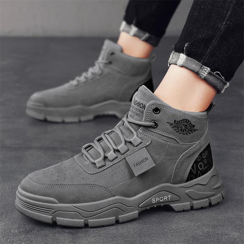 Ботинки Мартинс осенние высокие американские ретро водонепроницаемые увеличивающие высоту уличные короткие ботинки повседневные 39