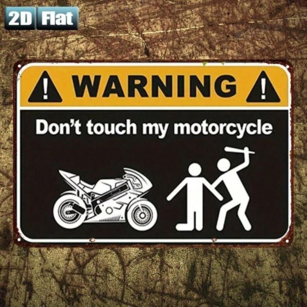 Vintage Metal Sign Do Not Touch My Motorcycle Garage Bar Decor 20x30cm