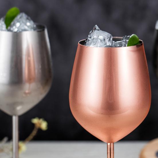 530ml Stainless Steel Glass Red Wine Whisky Home Goblet Bar Juice Drink Cup