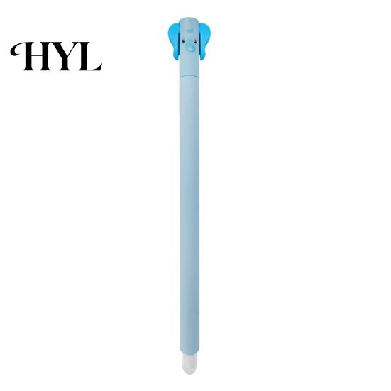 Erasable Writing Tool 3 Pcs Gel Pens Cartoon Animal Rollerball 0.5mm Gentle Black Ink Refillable for Girls Boys Office School Supplies Non-damaging